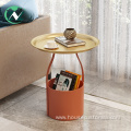 Iron Stainless Steel Storage Bin Bedside Table